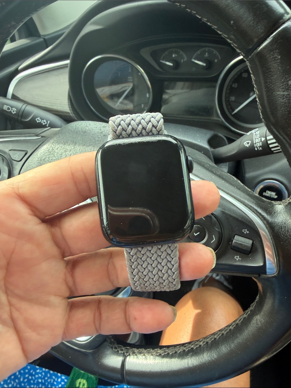 Apple Watch with Light Gray Braided Solo Loop Band